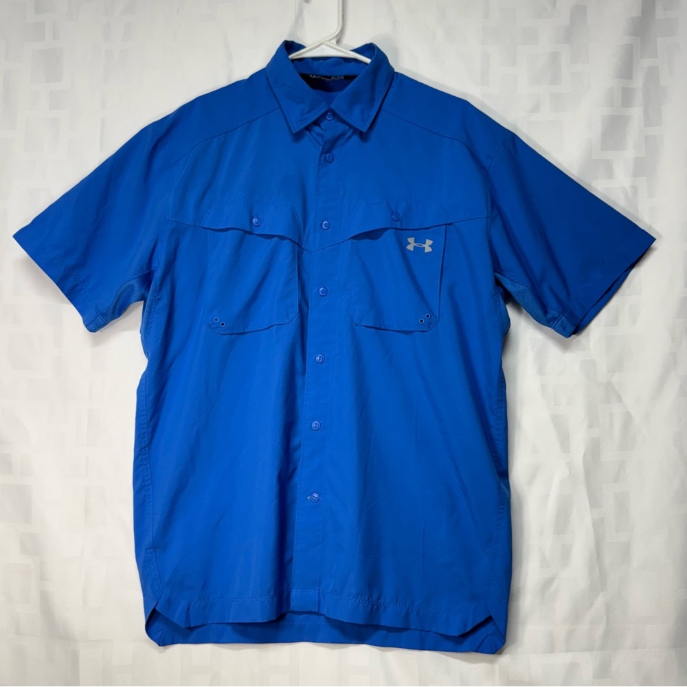 Under Armour Blue Casual Button Down Shirt with Lightweight Fabric